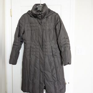 Calvin Klein Charcoal Gray Puffer Coat with Hood Size M